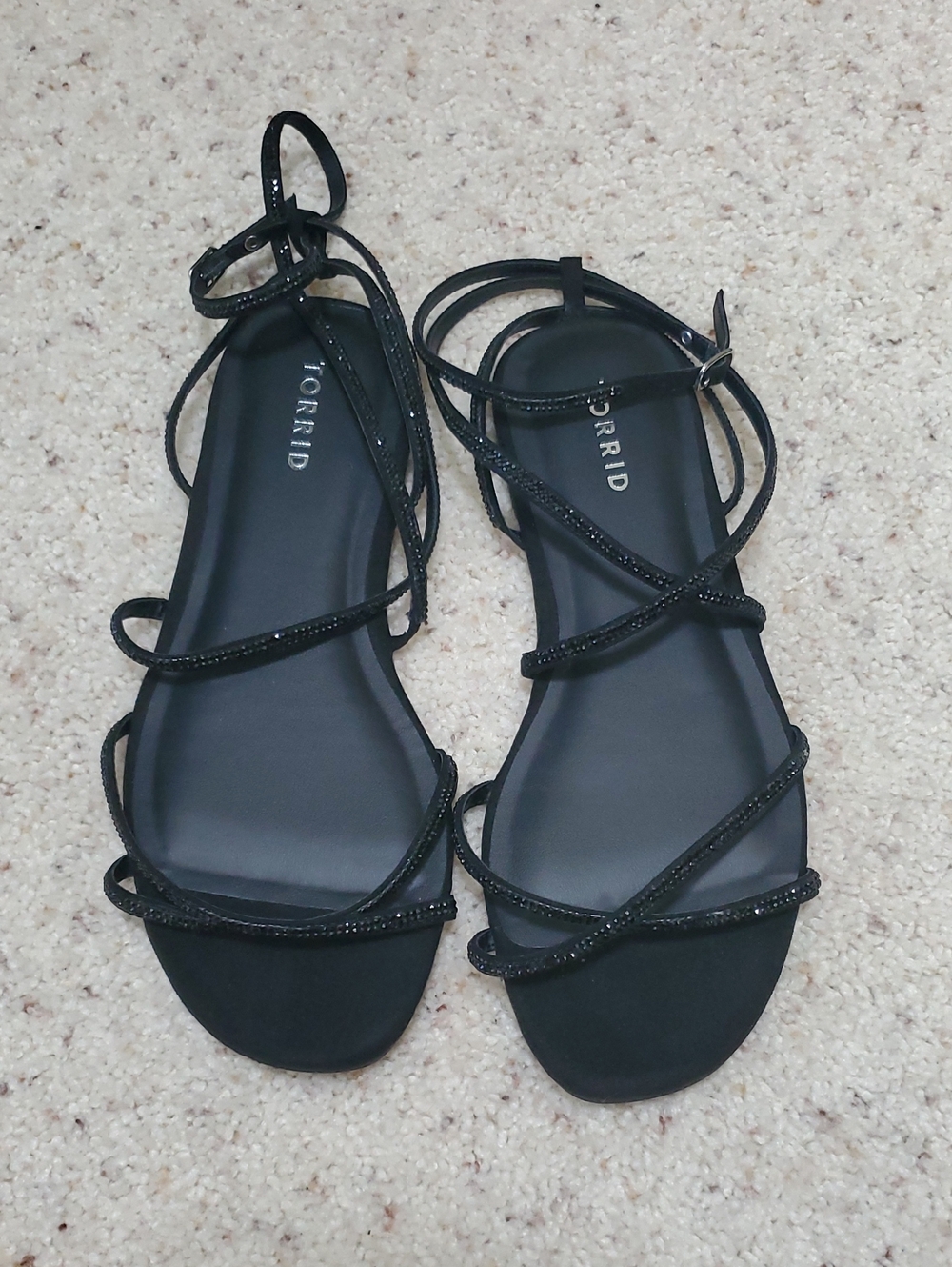 torrid Black Strappy Sandals with Sparkle